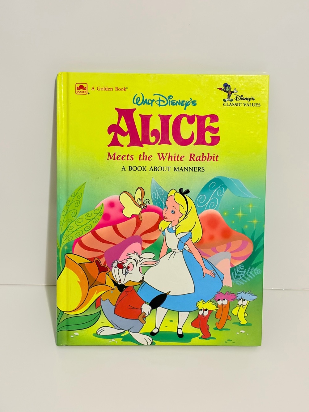 Walt Disney Alice in Wonderland Meets the White Rabbit Manners Golden Book Vtg